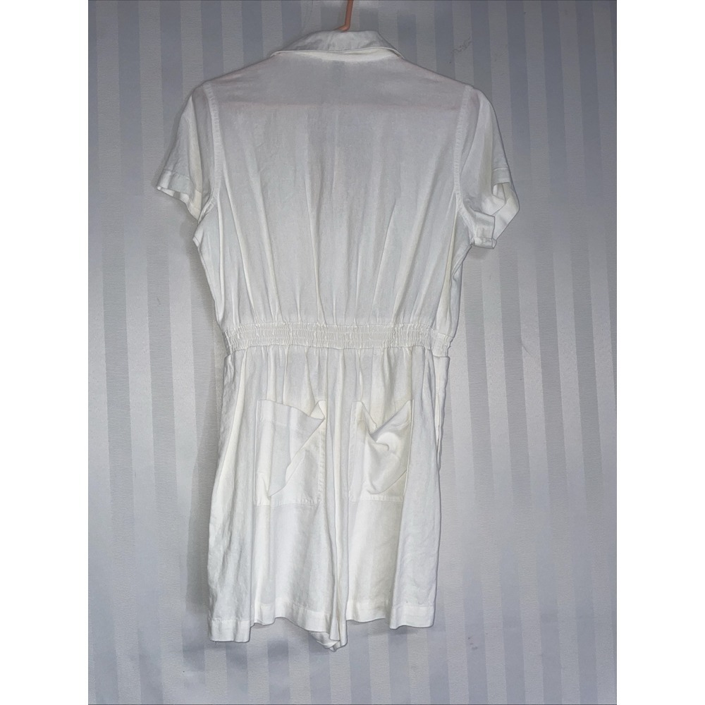 Universal Thread Womens White Button Up Romper Si… - image 2
